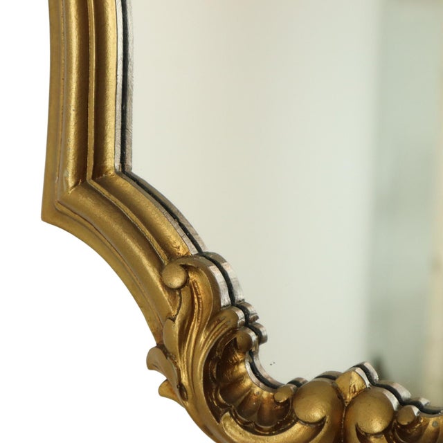 Gold Vintage Gold Mirror, 1960s For Sale - Image 8 of 17