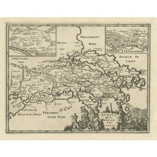 Antique Map of the Coast of Part of Greece, 1729 For Sale