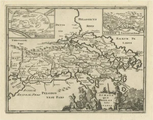 Antique Map of the Coast of Part of Greece, 1729
