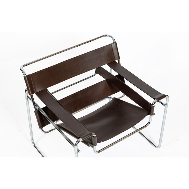 Pair of Mid Century Brown Wassily Chairs by Marcel Breuer for Stendig, 1960s, Labeled For Sale - Image 15 of 18