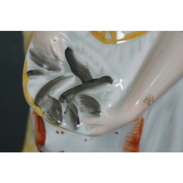 Yellow Antique 19th Century English Staffordshire Flatback Fishwife Fishmonger Figurine For Sale - Image 8 of 13