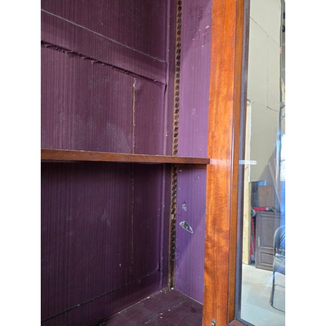 Brown 1900-1909 Monumental English Edwardian Mahogany Library Bookcase Cabinet For Sale - Image 8 of 13