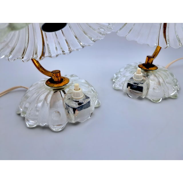 Murano Glass Table Lamps attributed to Barovier & Toso, 1950s, Set of 2 For Sale - Image 4 of 12