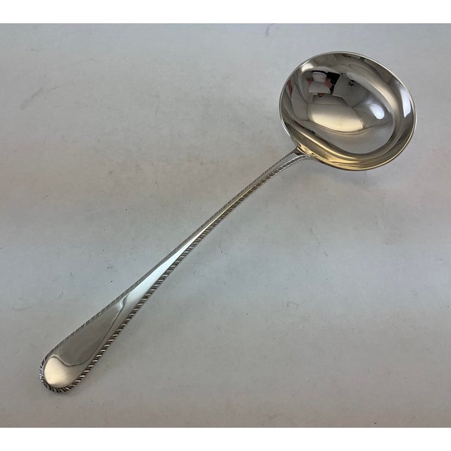 James Dixon & Sons 1980s Silver Soup Ladle, Feather Edge. For Sale - Image 4 of 15