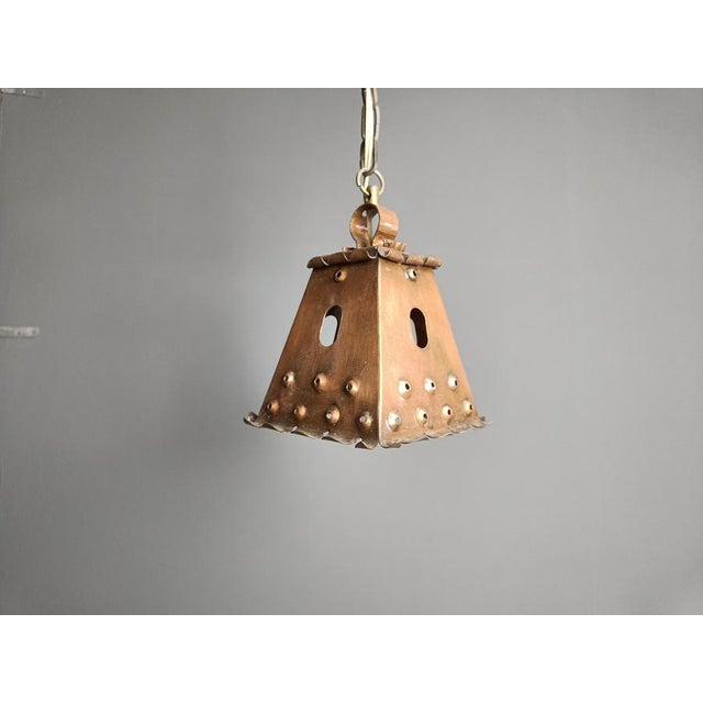Brutalist Copper Pendant Light, 1970s For Sale - Image 6 of 13