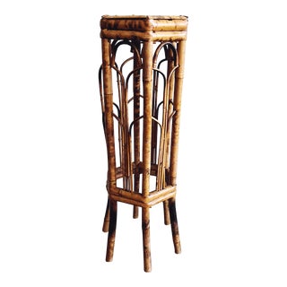 Antique Victorian Cane Bamboo Side Table For Sale
