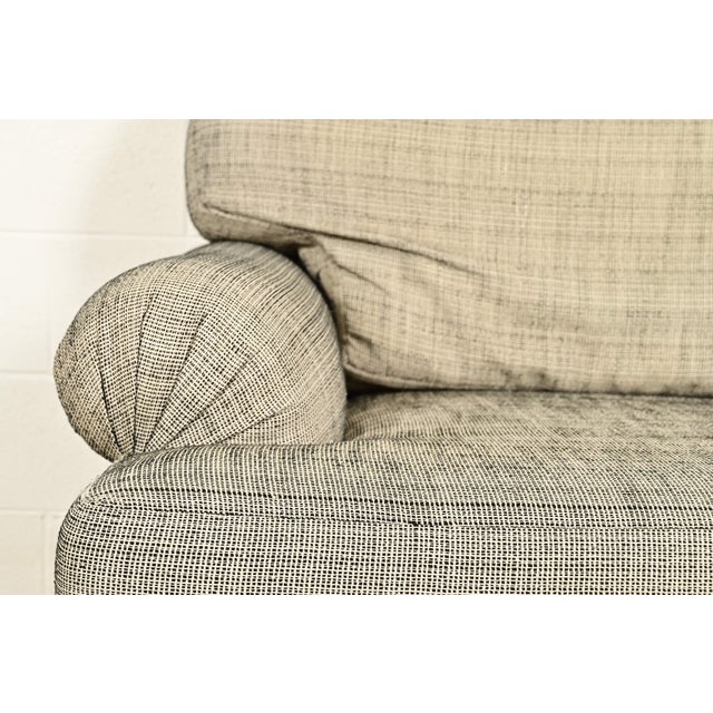 Ethan Allen Modern Upholstered Oversized Lounge Chair With Ottoman For Sale - Image 9 of 15