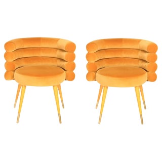 Set of Mustard Marshmallow Dining Chairs by Royal Stranger For Sale