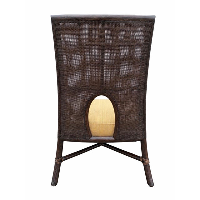 Wood Mid-Century Modern Barbara Barry for McGuire Caned Petite Lounge Chairs - A Pair For Sale - Image 7 of 9