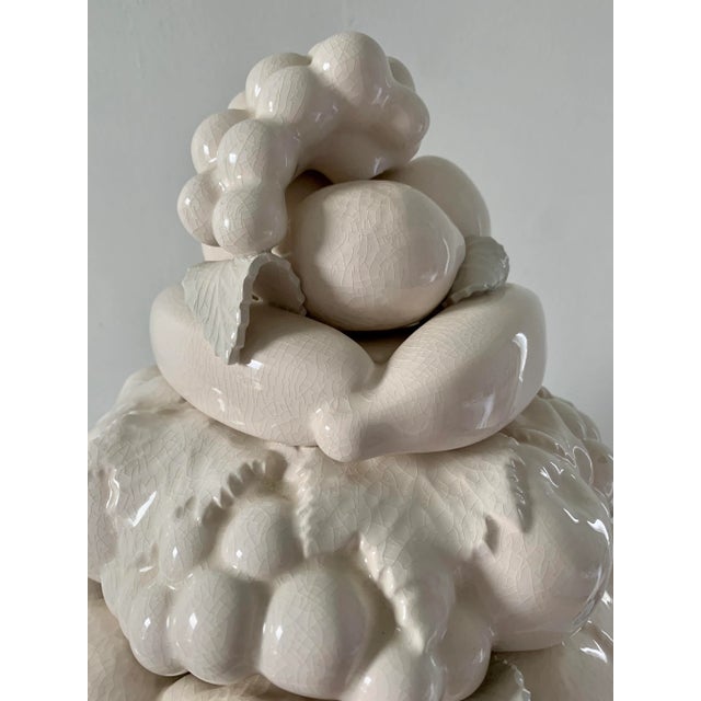 Mid-Century White Glazed Ceramic Fruit Topiary For Sale - Image 4 of 14
