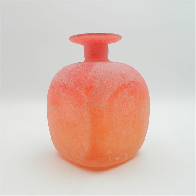 Scavo Red Glass Vase from Cenedese, Italy, 1970s For Sale - Image 10 of 14