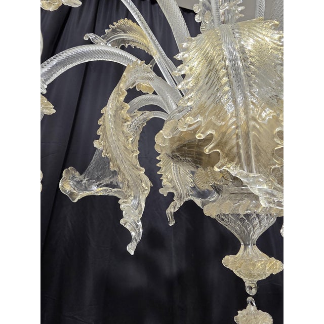 White Murano Glass Chandelier, 1980s For Sale - Image 8 of 14