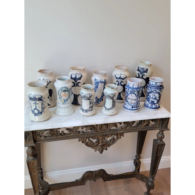 Ceramic 19th Century Antique Spanish Pharmacy Jar, Known as an Albarelos For Sale - Image 7 of 8