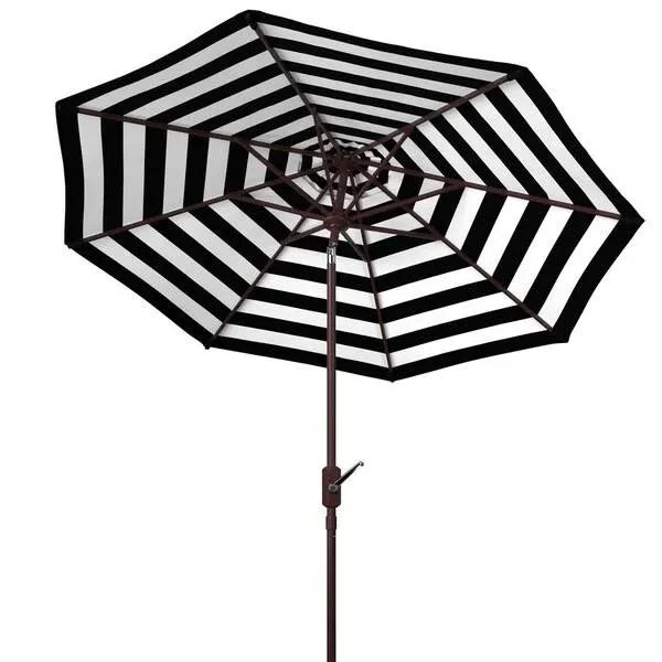 Contemporary Athens Inside Out Striped 9ft Crank Outdoor Auto Tilt Umbrella - Black For Sale - Image 3 of 5