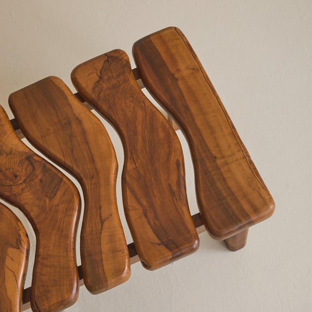 French Brutalist Olive Wood Coffee Table, 1960s For Sale In Chicago - Image 6 of 11