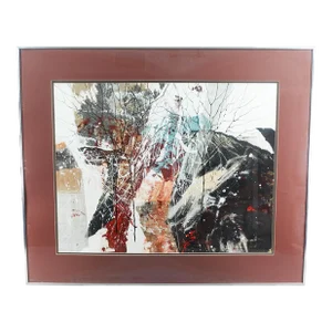 Dennis Frings Signed Timbrel Series IV Large Mixed Media Original Painting