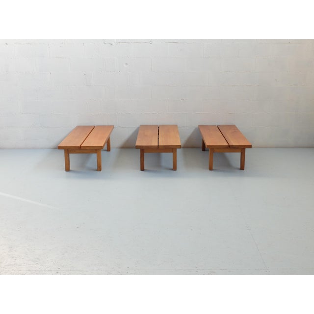 Contemporary Nesting Tables in Elm, 1970s, Set of 3 For Sale - Image 3 of 14