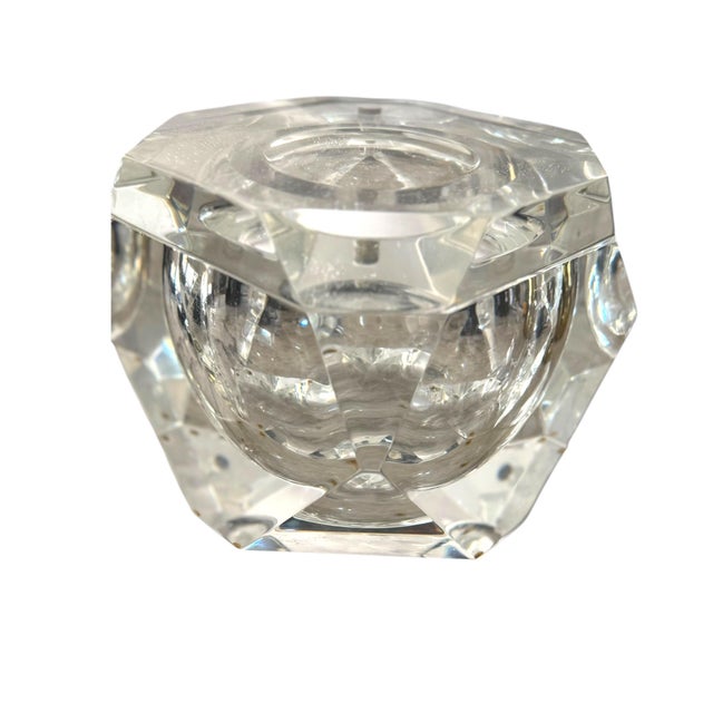 Plastic Vintage Faceted Lucite Ice Bucket Attributed to Alessandro Albrizzi, Italy c.1970s For Sale - Image 7 of 9
