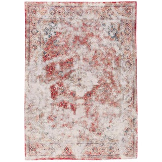 Vintage Distressed Overdyed Wool Rug For Sale