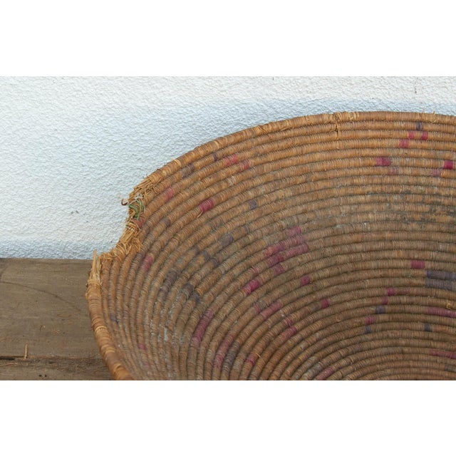 19th Century Antique Faded Geometric Winnowing Bowl For Sale - Image 5 of 8