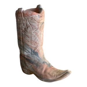 Vintage Western Cowboy Boot Clay Sculpture