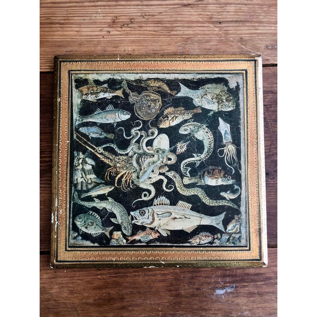 Mid 20th Century Italian Sea Creature Roman Mosaic Florentine Wall Panel For Sale - Image 5 of 12