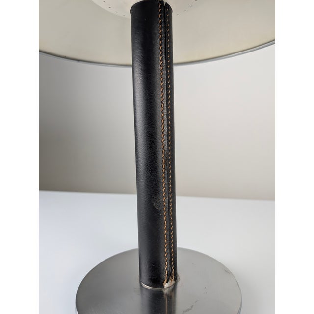 Metal Leather Table Lamp by Metalarte, 1962 For Sale - Image 7 of 13