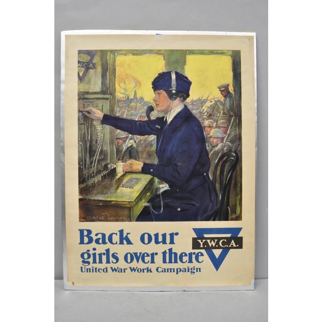 Original 1918 Ywca Wwi Poster 'Back Our Girls Over There' by Clarence Underwood For Sale - Image 15 of 16
