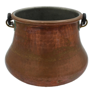 Early 20th Century French Copper Pot With Iron Swing Handle