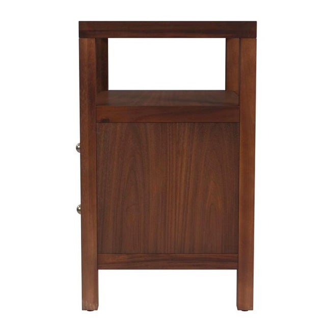 Nora 21 in. W Rectangular Wood 2 Drawer Nightstand with Open Shelf, Walnut For Sale In Chicago - Image 6 of 9