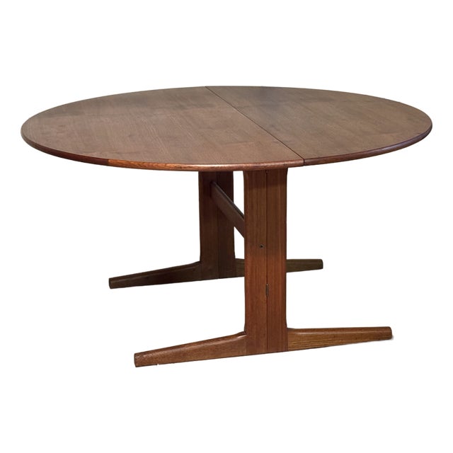 Vintage Danish Teak Drop Leaf Dining Table For Sale