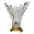 Vintage French Hand Blown Clear Glass Crystal Brass Splash Electric Table Lamp For Sale