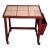 1950s Vintage Danish Modern Teak and Tile Top Rolling Side Table With Magazine Holder For Sale