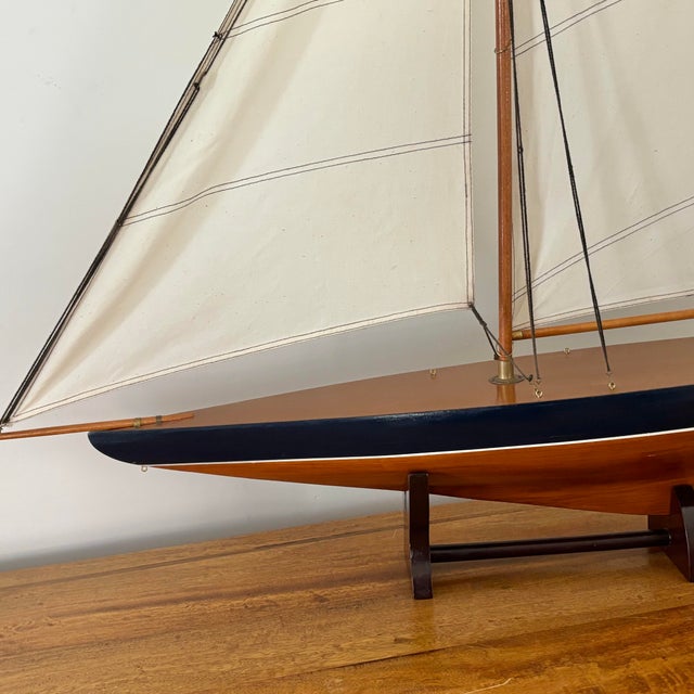 Traditional Large Vintage Coastal Scale Model of Sail Boat For Sale - Image 3 of 12