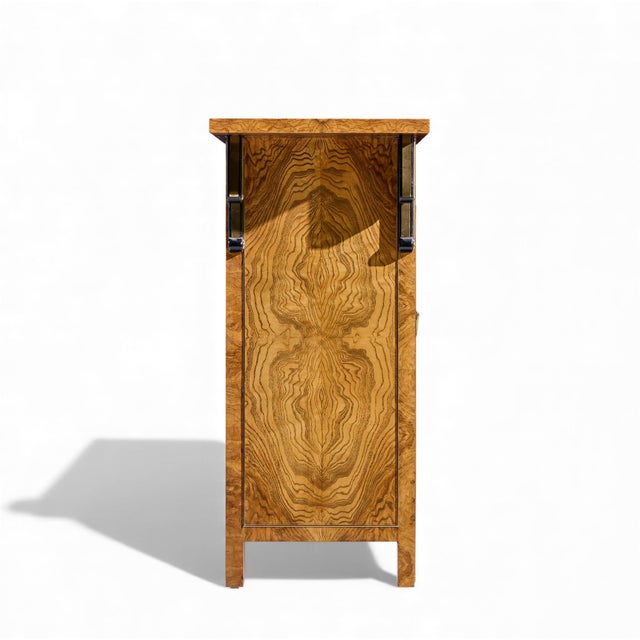 Mastercraft Mid 20th Century Mastercraft Mid Century Burlwood and Brass Console Credenza For Sale - Image 4 of 7