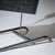 Italian Mid-Century armchair featuring a chrome-plated cantilevered tubular metal frame. The padded seat and backrest...