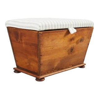 19th Century Country English Pine Blanket Chest or Trunk For Sale