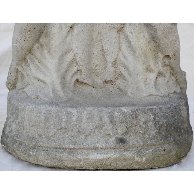 Pair of Cast Concrete Cherub Pedestals For Sale - Image 12 of 13