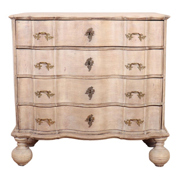 Danish Serpentine Commode in Oak For Sale