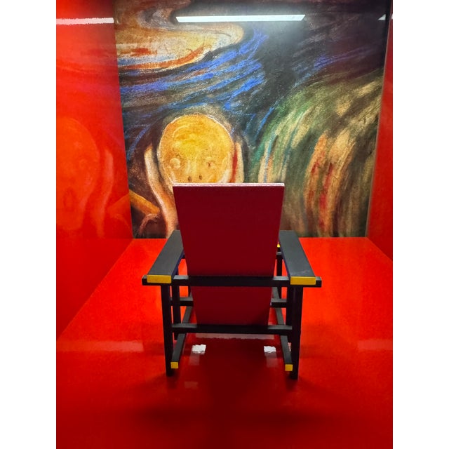 1990s Vitra Design Museum Miniature: Red Blue Chair For Sale - Image 5 of 5