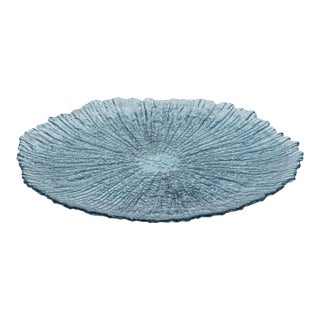 Axel Icy Sapphire Glass Plates, Set of 6, 11" For Sale