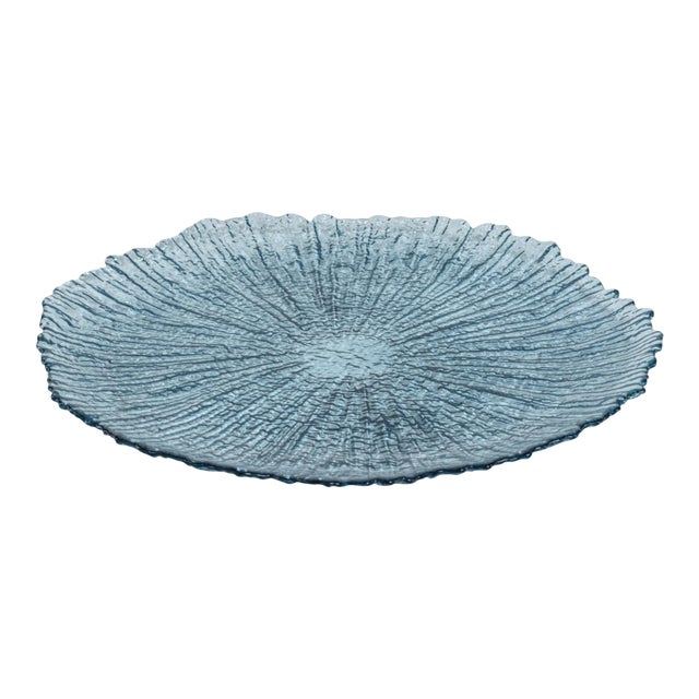 Axel Icy Sapphire Glass Plates, Set of 6, 11" For Sale