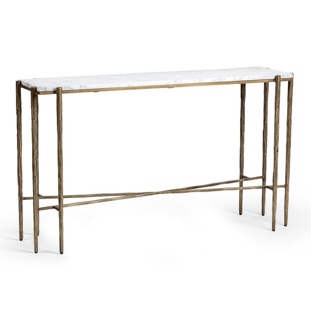 Luna Stone & Bronze Console Table For Sale In Los Angeles - Image 6 of 10