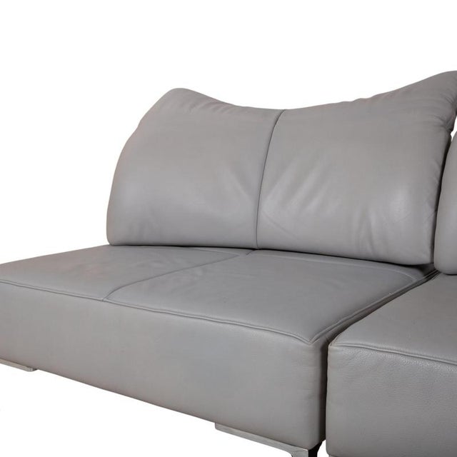 DS-112 3-Seater Sofan and Ottoman in Grey Leather from de Sede, Set of 2 For Sale - Image 14 of 18