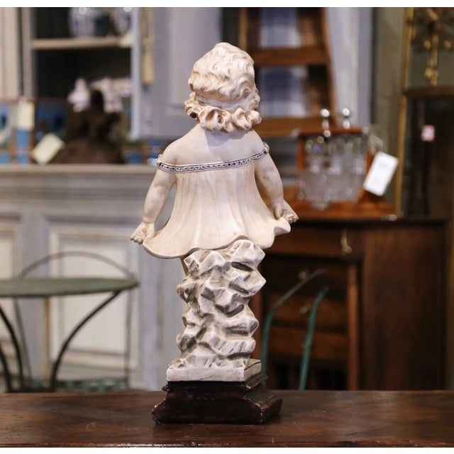 19th Century French Polychrome Plaster Figure of a Child After Donatello For Sale - Image 4 of 10