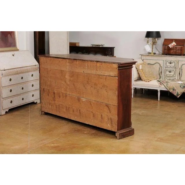 17th Century Italian Walnut Dresser with Four Drawers and Canted Lateral Doors For Sale - Image 9 of 13