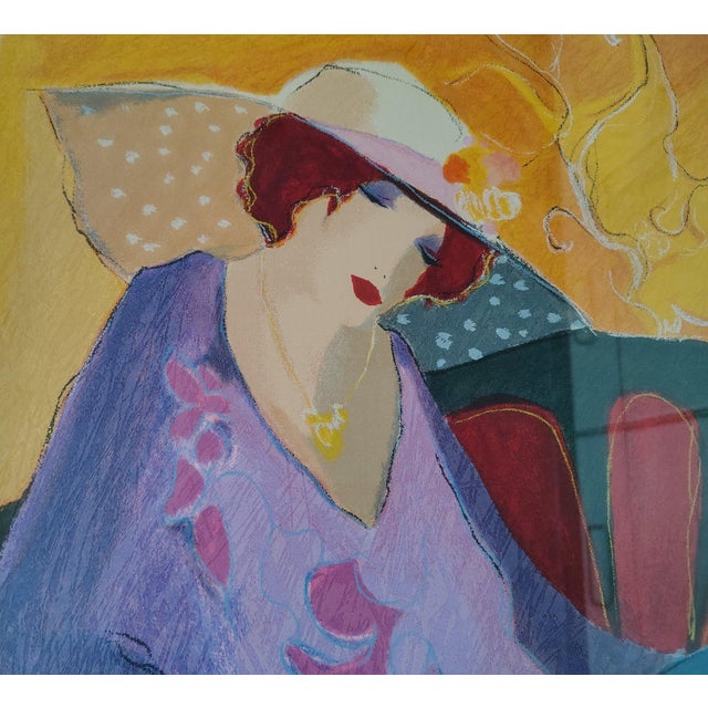 Monumental Itzchak Tarkay Signed Serigraph "Seated Lady in Purple" – Limited Edition 75/350 For Sale - Image 4 of 13