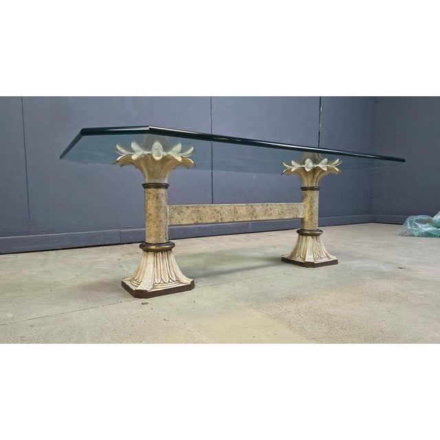 Vintage Cast Iron and Glass Flower Coffee Table, 1960s For Sale - Image 3 of 10