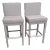 Transitional Light Gray Tailored Fabric Bar Stools - Set of 2 For Sale