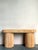 Mid-Century Modern Vintage Boho Pretzel Reed Console Table For Sale - Image 3 of 7